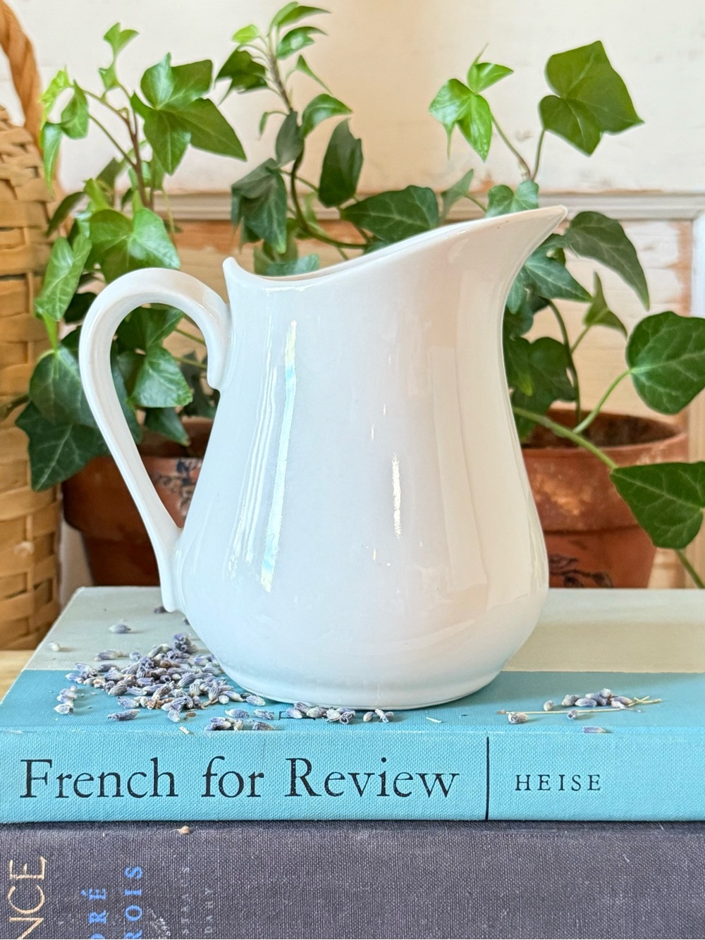 Vintage Ironstone Small Pitcher, White